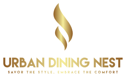 Urban Dining Nest logo featuring a modern and cozy dining-inspired design with elegant typography and a warm color palette